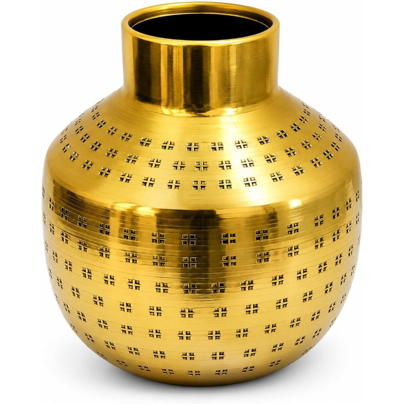 Gold Plated Hammered Iron Bud Vase