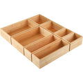 8‑Pcs 4‑Size Bamboo Drawer Storage Organizer