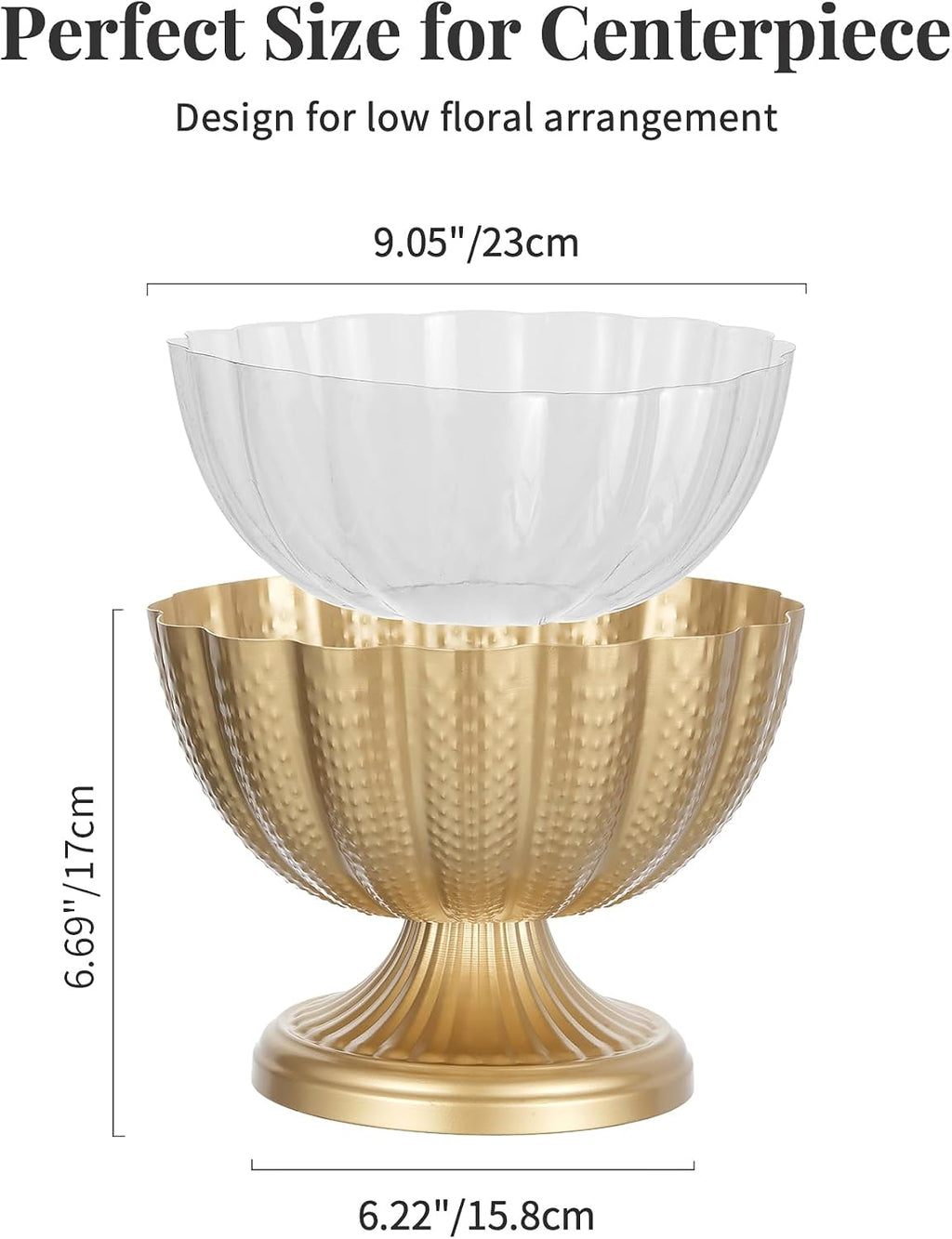Gold Compote Vase Centerpiece