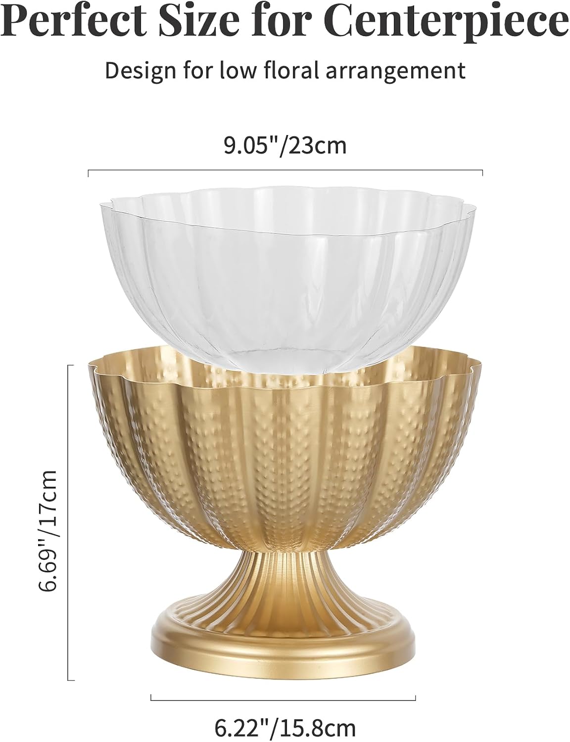 Gold Compote Vase Centerpiece