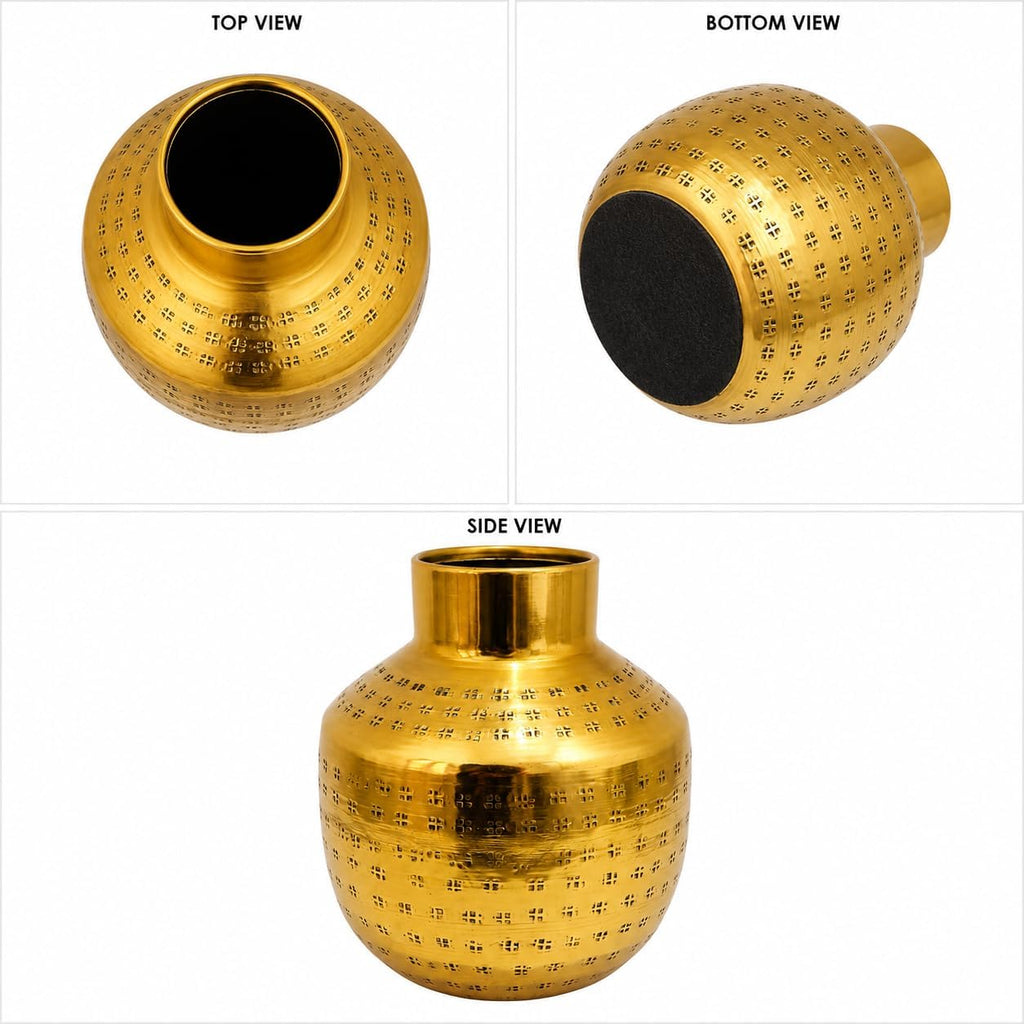 Gold Plated Hammered Iron Bud Vase