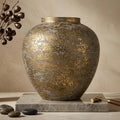 11.4" Large Round Metal Decorative Flower Vase