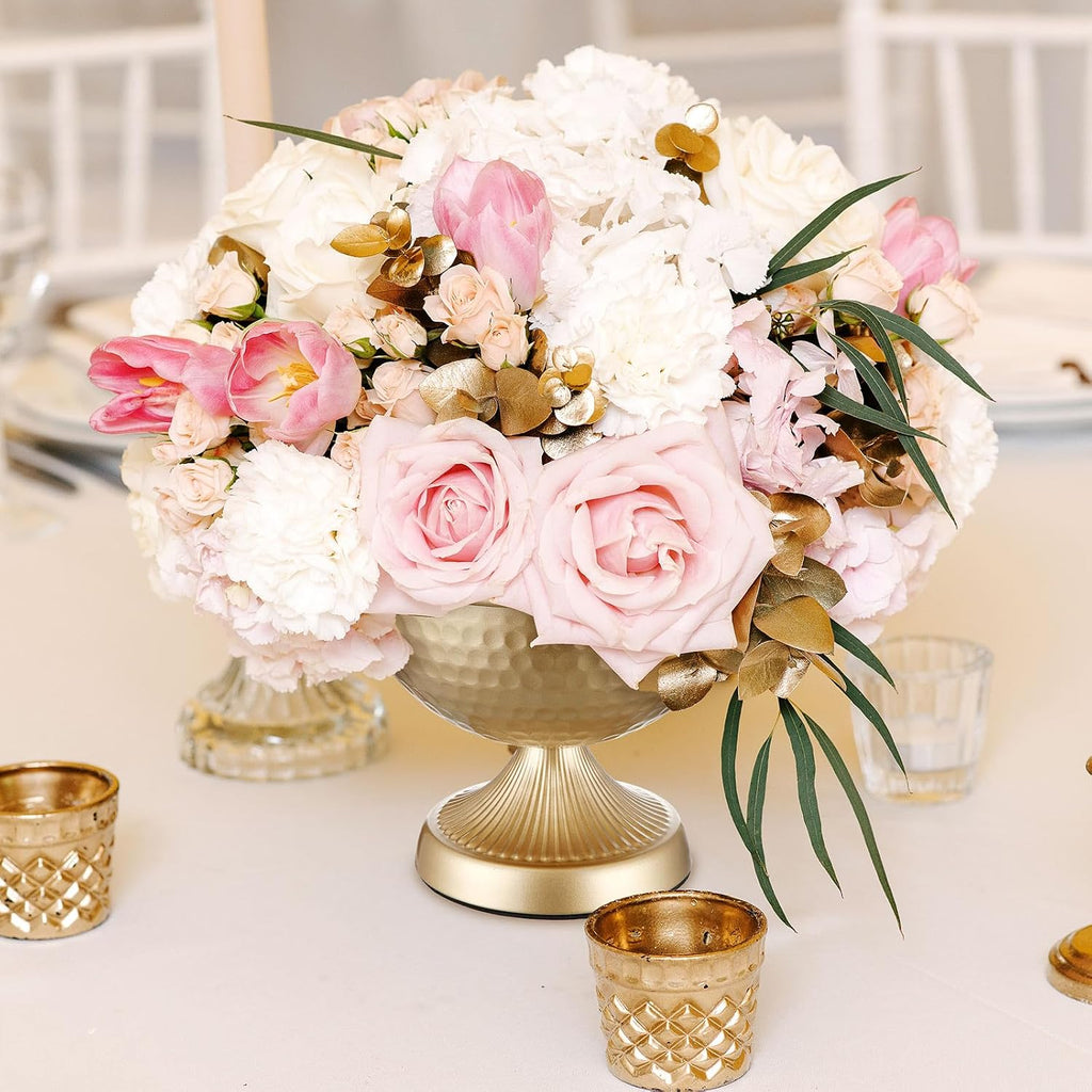 4‑Pcs 6‑Inch Gold Metal Urn Vases