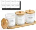 3 Pack Glass Bathroom Jars Set with Tray
