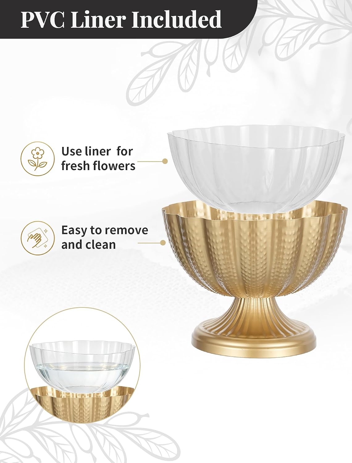 Gold Compote Vase Centerpiece