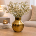 Gold Plated Hammered Iron Bud Vase