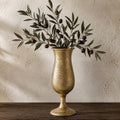 14.2" Vintage Gold Metal Farmhouse Vase
