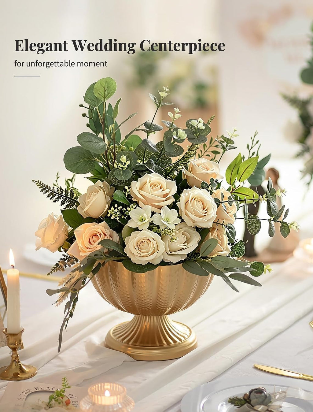 Gold Compote Vase Centerpiece