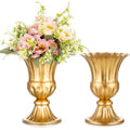 2‑Pcs Gold Metal Centerpiece Vases
