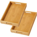 2‑Pack Natural Bamboo Spice Tray with Handles